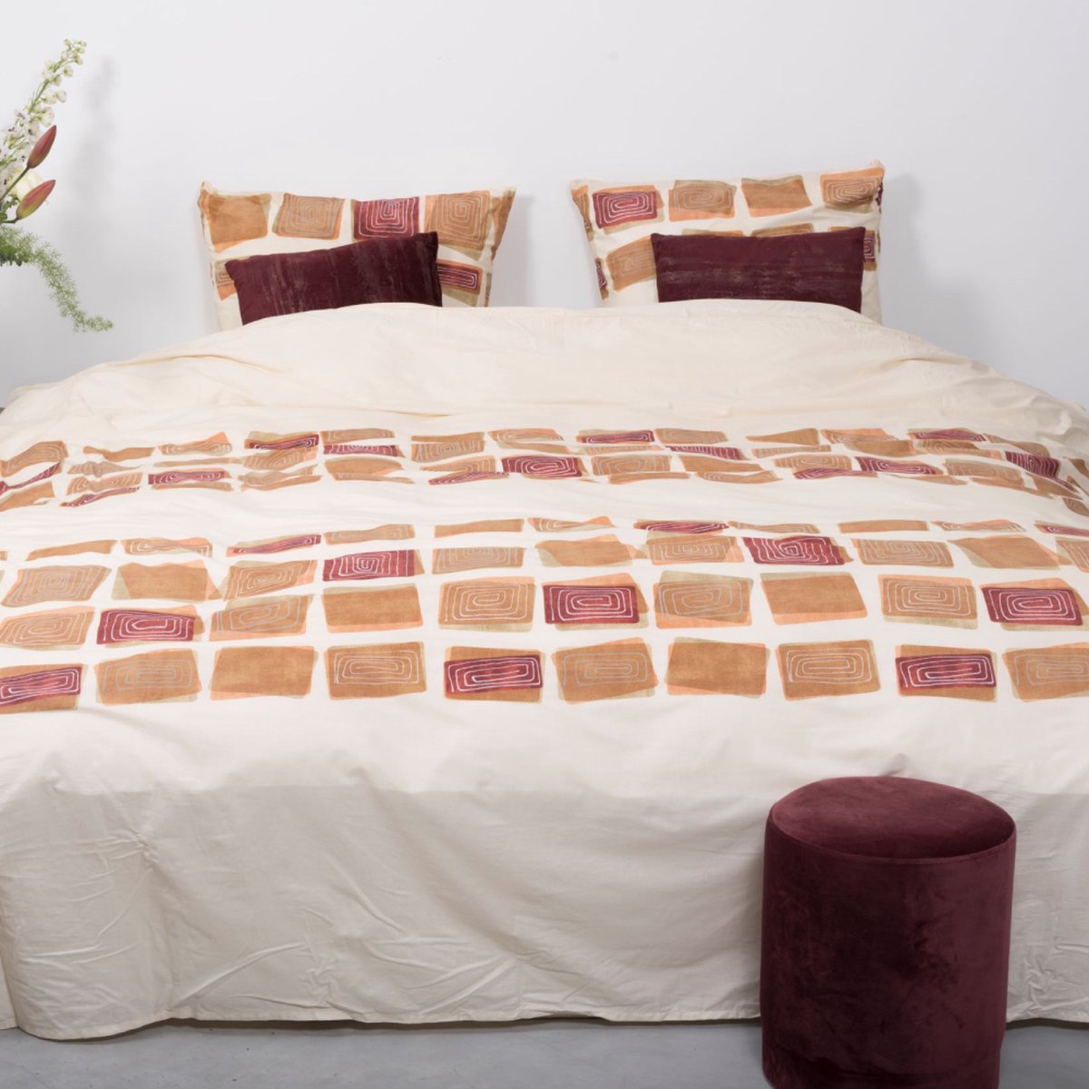 SENZATIONE 100% Katoen Percaline Dekbedovertrek 140x200/220-1x60x70 cm BELICIA ECRU