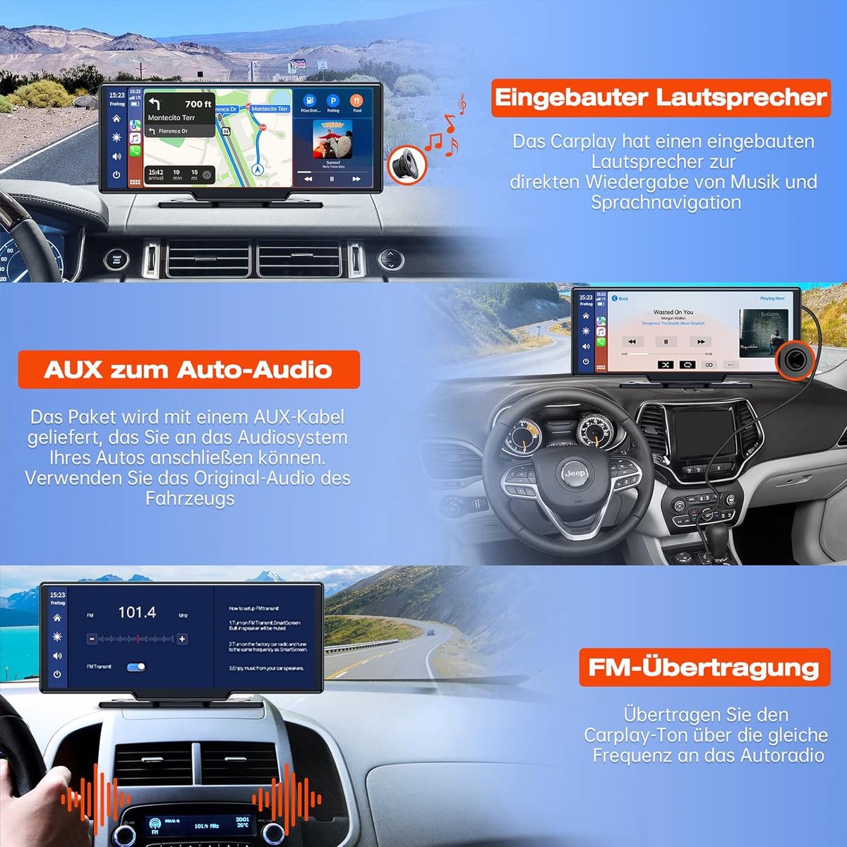 Lato sans Fil CarPlay pour Apple Carplay &Android Auto,Écran Tactile Lato sans Fil CarPlay pour Apple Carplay &Android Auto,Écran Tactile