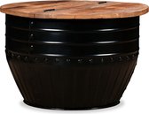 vidaXL - Salontafel - tonvormig - massief - gerecycled - hout - zwart