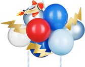 Partydeco - Ballon Cake Topper Birthday Vliegtuig (29 cm) (Robin)