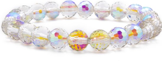 Angel Aura Quartz Grijs Gemstone Bracelets de perles - Bracelets de perles avec cristaux synthétiques - Pax Amare - 18cm