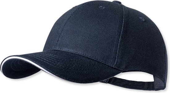 Pet - Baseball cap - Petten - Met gesp sluiting - One size - Katoen - Donkerblauw