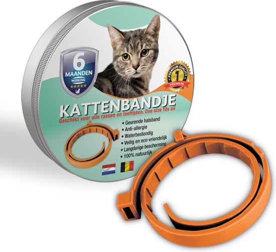 100% natuurlijke vlooienband voor katten - rood - zonder schadelijke pesticiden - 100% natuurlijk - vlooien en teken - zonder giftige pesticiden - milieuvriendelijk en veilig