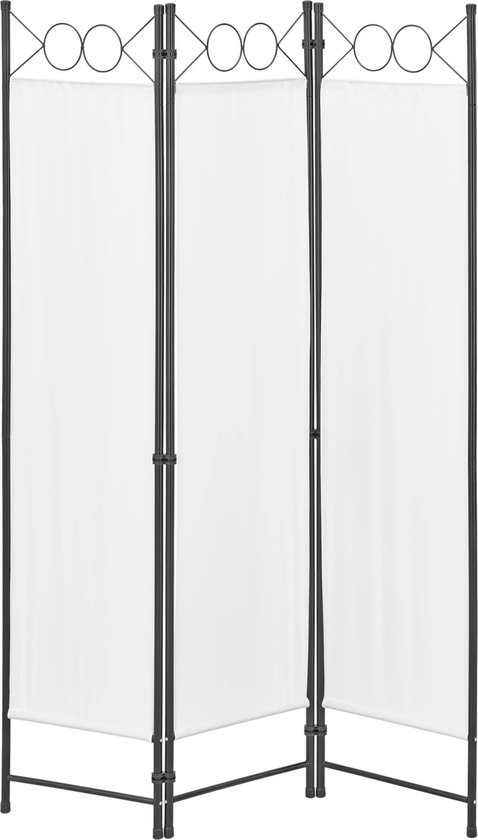 In And OutdoorMatch Tuinscherm Sibyl - Scheidingswand - 171x120 cm - Wit - Staal en Polyester - Waterafstotend - Discreet Design