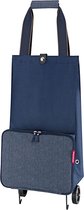 Bol.com Reisenthel Foldabletrolley Boodschappentrolley - Opvouwbaar - 30L - Herringbone Donkerblauw aanbieding