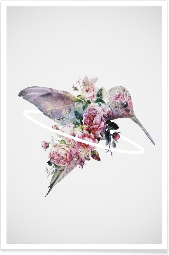 JUNIQE - Poster lijst Kolibri /Kleurrijk