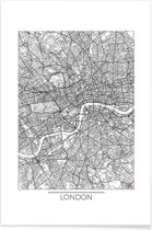 JUNIQE - Poster Londen - minimalistische stadskaart -20x30 /Wit &