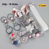 Baby Haarspeldjes set - 18 stuks - Grijs - Haarclipjes - Haar Accessoires - Kinderen - Peuter - Meisjes - Gift - Cadeau