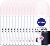 Niveau - Invisible Black & White Anti Transpart - Deodorant Rol - 12 x 50 ml - Voordeelverpakking