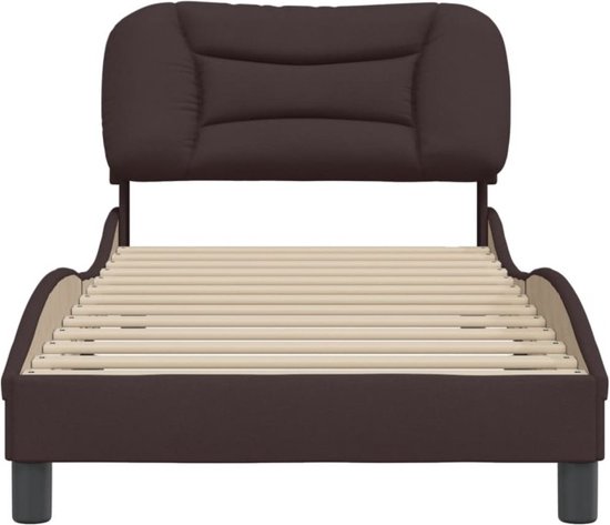 vidaXL - Bedframe - zonder - matras - "Hvar" - 90x200 - cm - stof - donkerbruin