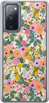 Casimoda® hoesje - Geschikt voor Samsung Galaxy S20 FE - Pink Gardens - 2-in-1 case - Schokbestendig - Bloemen - Verhoogde randen - Roze, Transparant