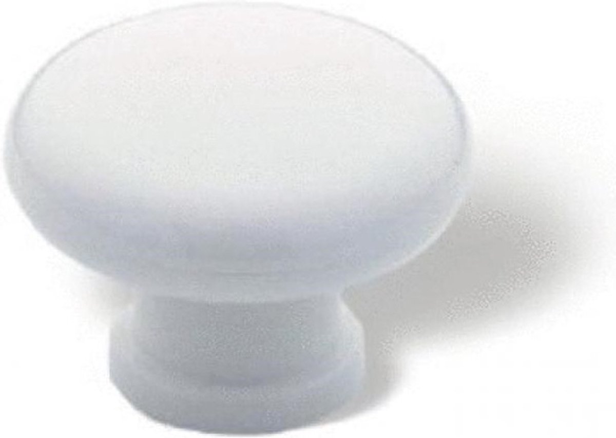 Kastknop knop 32mm kunststof wit - kinderen - Deurknop - Meubelknop - Keuken