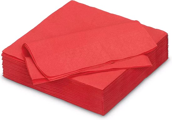 400 x stuks x Houten wegwerp bestek set bio/eco/milieubewust - 100 Vorken/ 100 messen/100 borden + 100 bio servetten rood 33x33cm