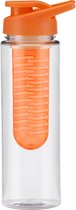 Waterfles met infuser - Fruit filter - Tritan drinkfles - Volwassenen - Oranje - 700 ml