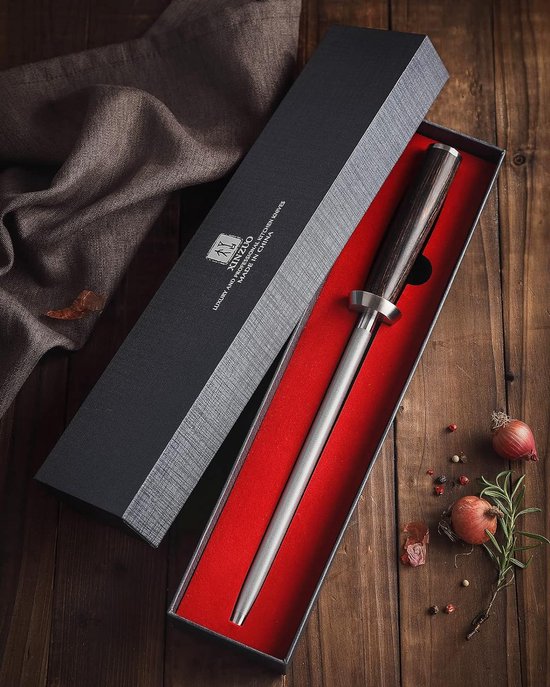 Série Xinzuo B1H – Acier à aiguiser diamant – Professionnel – Fabriqué en acier à haute teneur en carbone extrêmement dur – Comprend un coffret cadeau