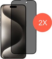 TG Techgrip - 2 Stuks Screenprotector Geschikt voor iPhone 15 Screen protector Privacy Glas Gehard Full Cover HD - Screenprotector Geschikt voor iPhone 15 Screenprotector Privacy Tempered Glass