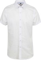 Suitable - Short Sleeve Overhemd Linnen Wit - Heren - Maat XXL - Regular-fit