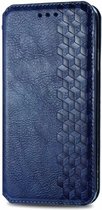 Hoesje geschikt voor Samsung Galaxy A55 - Bookcase - Pasjeshouder - Portemonnee - Diamantpatroon - Kunstleer - Blauw