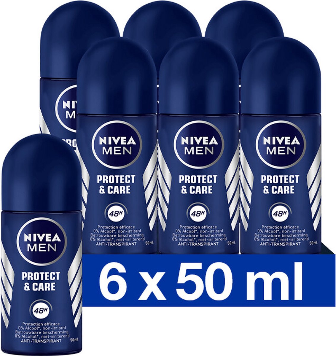 Goedkoopste NIVEA MEN Protect & Care - 6 x 50ml - Voordeelverpakking - Deodorant Roller