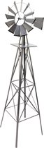 STILISTA Windwijzer - Staand - Windmolen - Windspinner - Amerikaans - Roestvrij - 64 x 245 cm - 10 kg - Zilver
