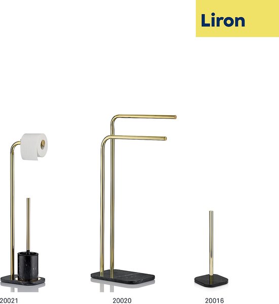 Porte-rouleau de papier toilette, métal, marbre Zwart - Kela | Liron