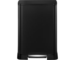 EKO - Neo-Cube recycling pedaalemmer 28+18 liter - Stainless Steel Polypropyleen - zwart - Prullenbak