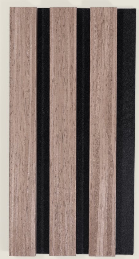 Akoestische wandpaneel - houtfineer - 3-zijdig - akupanel - Mokka Kleur - Sample