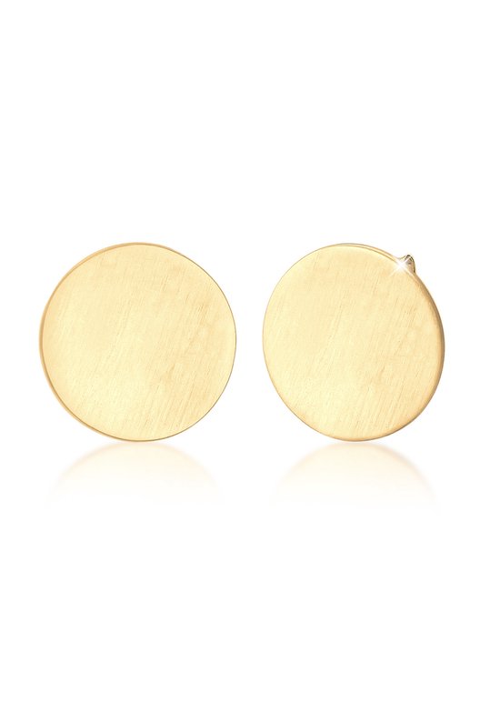 Elli Boucles d'oreilles Stud Geo Circle Mat Basic Argent 925 plaqué or