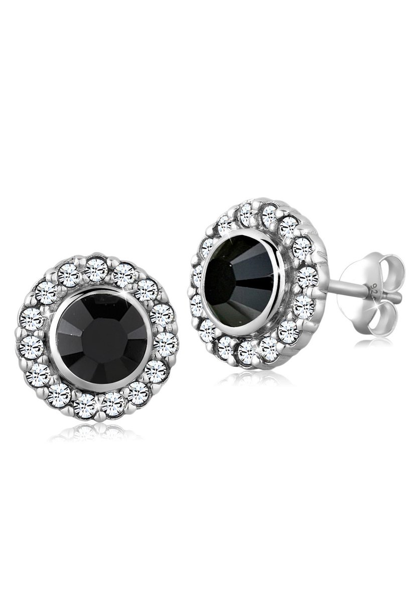 Elli - Oorbellen - Dames oorsteker Royal met witte kristallen in 925 sterling zilver - Dames