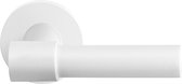Deurkruk op rozet - Wit - RVS - GPF bouwbeslag - GPF deurklink op ronde rozet, Hipi Deux+, paar, wit