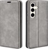 Samsung Galaxy S24 Plus (S24+) hoesje - Luxe Wallet Bookcase (Magnetische Sluiting) - Grijs - GSM Hoesje - Telefoonhoesje Geschikt Voor Samsung Galaxy S24 Plus (S24+)