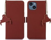 iPhone 15 - Leather - Book case - Cityhoesje.nl Rood