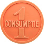 CombiCraft consumptiemunt met opdruk 1-consumptie 5000 stuks - Oranje