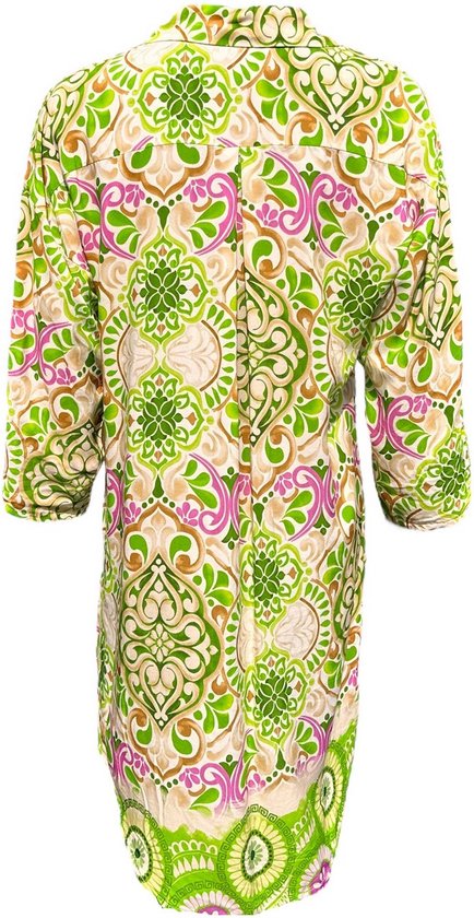 La Pèra Robe d'été - Robe chemise - Robe de plage - Chemisier - Robe Femme - Vert - XL/ XXL