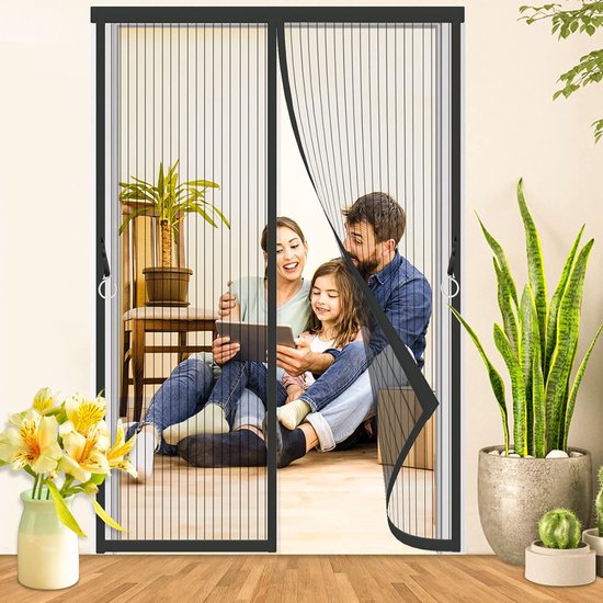 DIKER Magnetisch vliegengaas, vliegengaas voor deuren, 120 x 210 cm, hordeur, hordeur, insectenbescherming, deur, geen spleet, eenvoudig te installeren zonder boren, houdt insecten buiten, laat frisse DIKER Magnetisch vliegengaas, vliegengaas voor deuren, 120 x 210 cm, hordeur, hordeur, insectenbescherming, deur, geen spleet, eenvoudig te installeren zonder boren, houdt insecten buiten, laat frisse