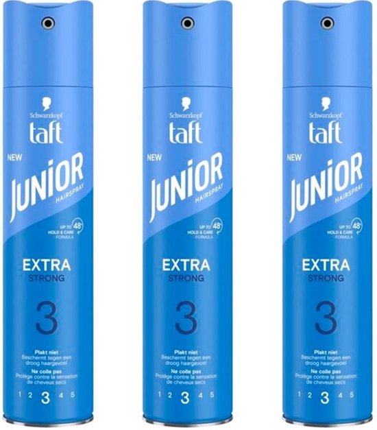 Taft Junior Haarlak - Extra Strong - 3 x 250 ml