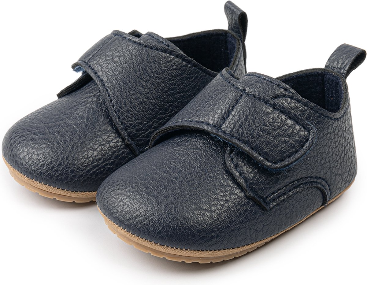Babyschoentjes – Eerste loopschoentjes - PU Leer - Maat 20-21 - 13cm - Donkerblauw - Merkloos