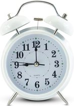 IvoQ Witte Wekker - Klassiek Design - Dubbele Bel - Stil Alarm