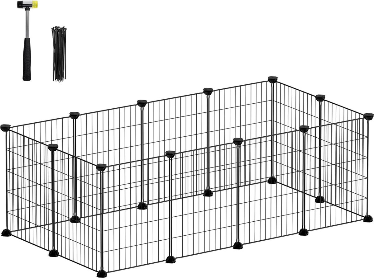 HENGMEI Outdoor Enclosure, Rabbit Metal Lattice Enclosure met deur