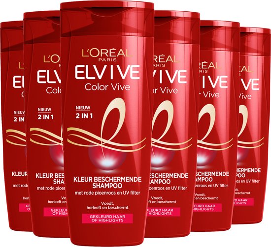 L'Oréal Paris Elvive Color Vive 2-in-1 Kleurbeschermende Shampoo & Conditioner - Gekleurd Haar - 6 x 250ml - L’Oréal Paris
