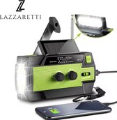 Lazzaretti® Noodradio Solar Opwindbaar - 4.000 mAh - Model 2024 - Noodradio Opwindbaar - Radio op Batterijen - Noodpakket - Solar Powerbank - Zaklamp - Powerbank Zonneenergie