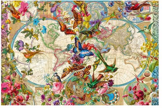Ravensburger puzzel Flora en fauna wereldkaart - legpuzzel - 2000 stukjes