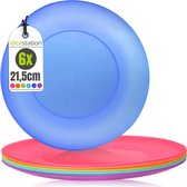 plastic bord 6 x 21,5 cm - kleurrijk - kinderbord plastic - campingbord
