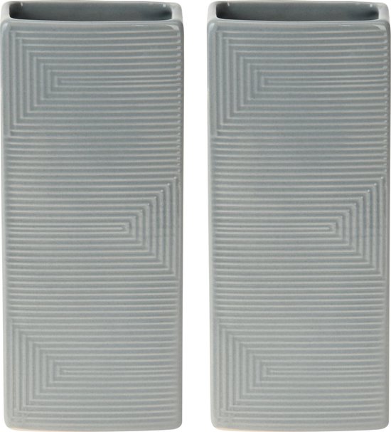 Waterverdamper radiator - 2x - grijs - met relief - kunststeen - 18 cm - luchtbevochtiger