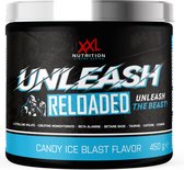 XXL Nutrition - Unleash Reloaded - Pré-entraînement avec L-Citruline, Beta-Alanine, Taurine, 250 mg de caféine - Pré-entraînement - Candy Ice Blast