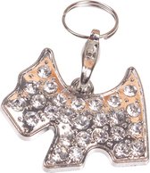 Nobleza Honden halsband hanger - Honden halsbandhanger met briljantjes hondje - Breedte 3 cm