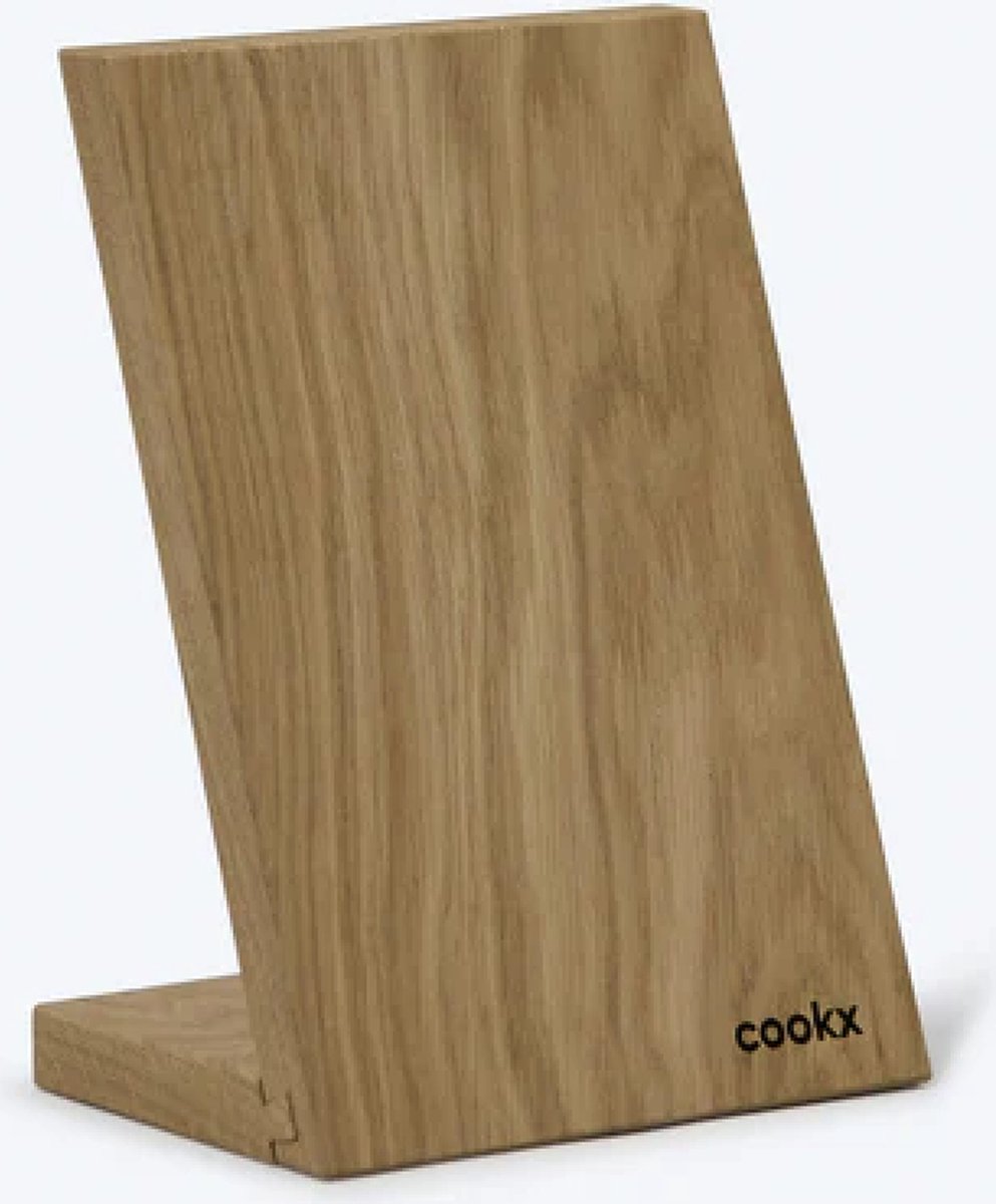 COOKX Keukenaccessoires COOKX Eikenhouten Messenblok Magnetisch Natuurkleur Eik