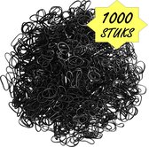 Fako Fashion® - 1000x Mini Bandes de caoutchouc noirs - Filles - Bébé - Enfants - Bandes de caoutchouc Cheveux - Élastique - Extra Fort - 1000 pièces