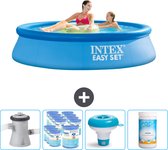 Intex Rond Opblaasbaar Easy Set Zwembad - 244 x 61 cm - Blauw - Inclusief Pomp Filters - Chloordrijver - Chloor