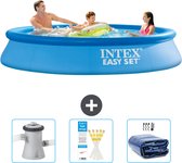 Intex Rond Opblaasbaar Easy Set Zwembad - 305 x 61 cm - Blauw - Inclusief Zwembadfilterpomp - Testrips - Solarzeil